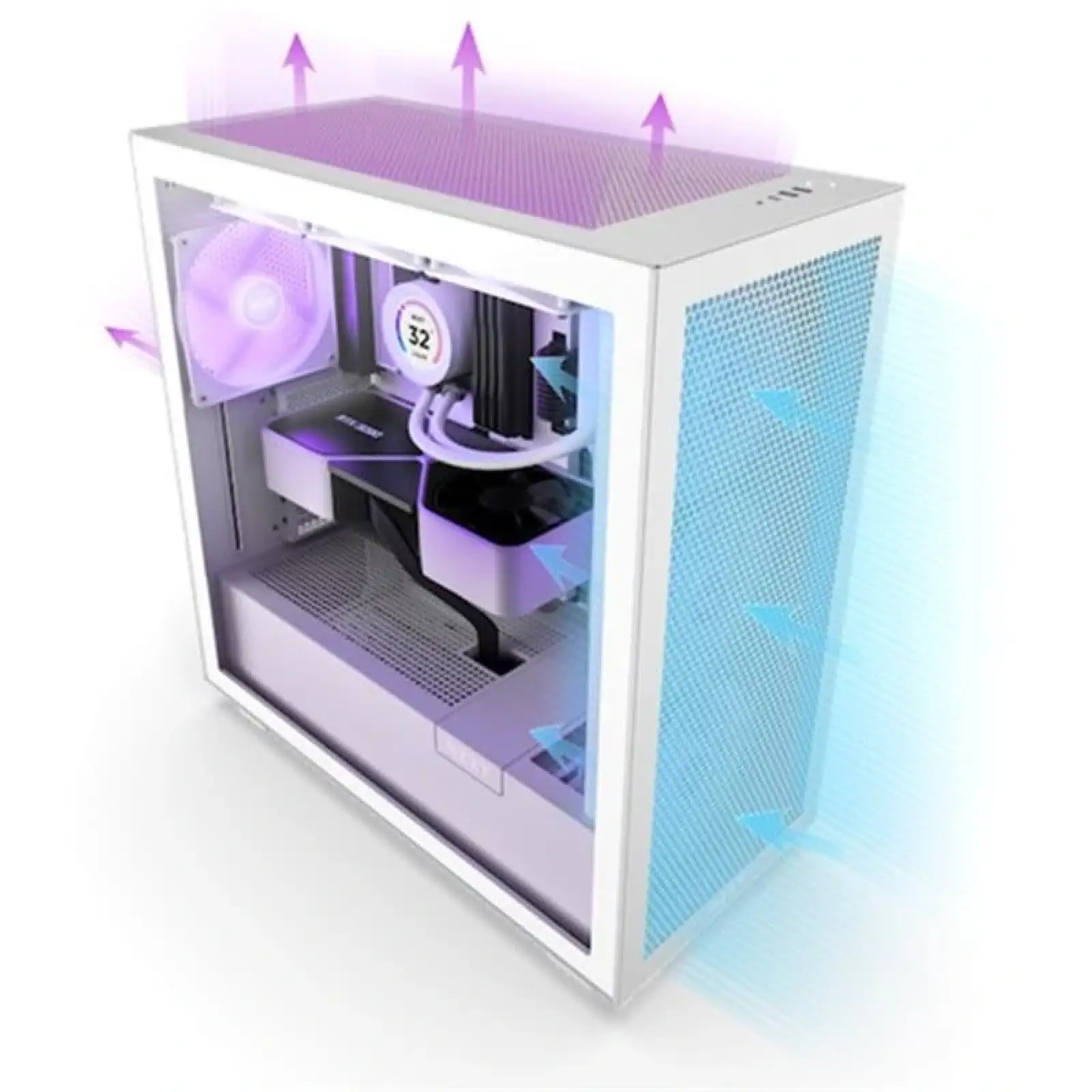Корпус NZXT H7 Flow RGB White (CM-H71FW-R1) без БЖ UA