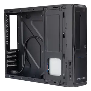 Корпус Prologix E100 Slim 400W 8cm, 2хUSB2.0, Black UA