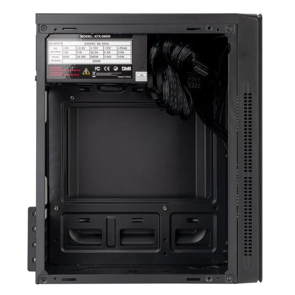Корпус Prologix E101 500W 12см, 2xUSB3.0, Black UA