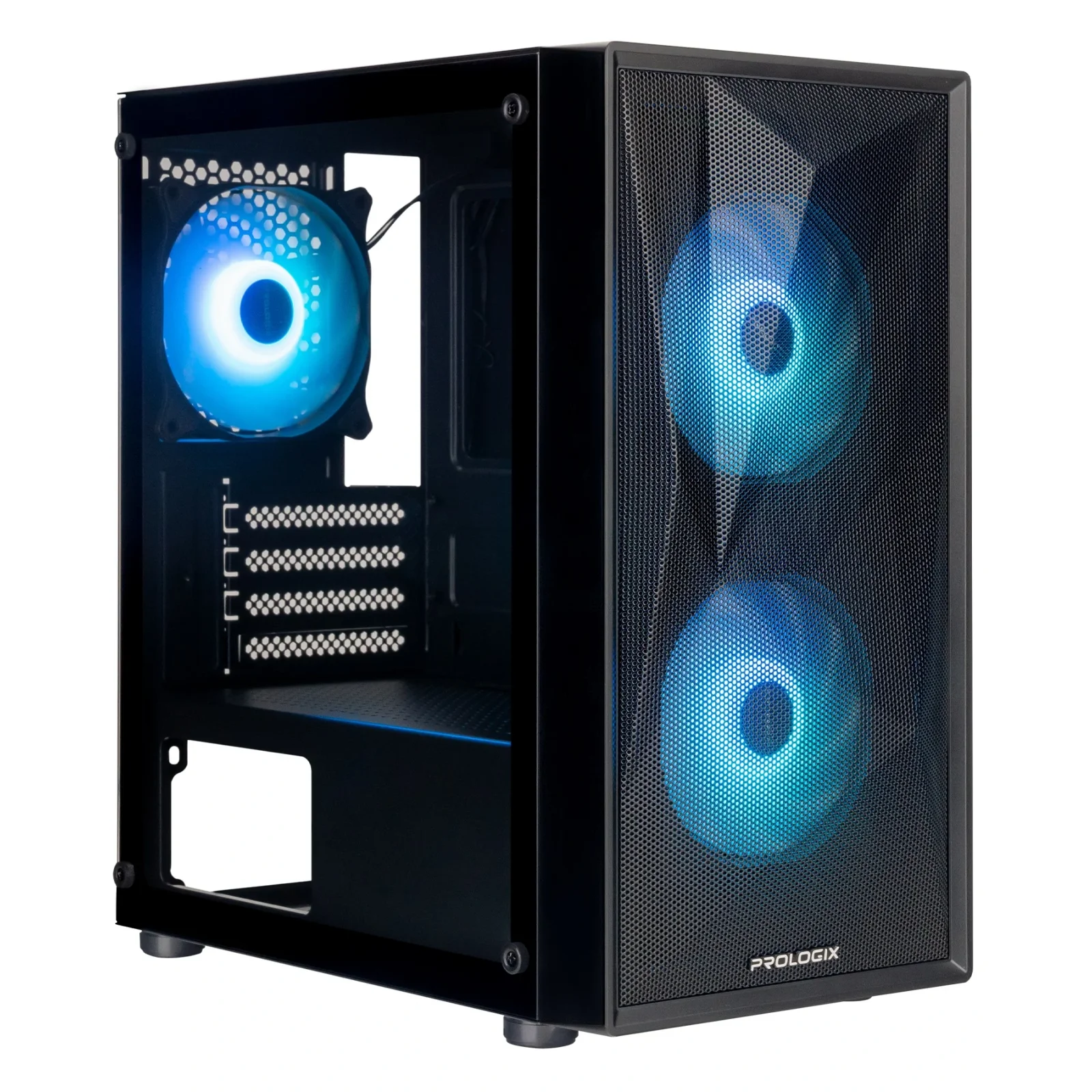 Корпус Prologix E102 Tempered Glass&Mesh 1xUSB2.0, 2xUSB3.0, Black UA
