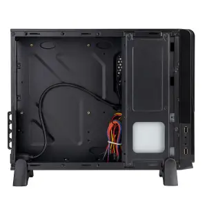 Корпус Prologix E100 Slim 400W 8cm, 2хUSB2.0, Black UA