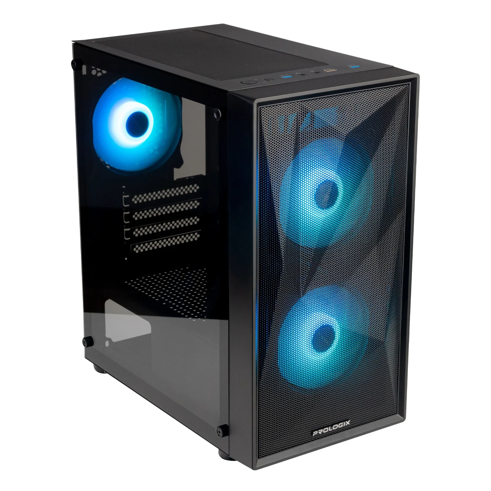 Корпус Prologix E102 Tempered Glass&Mesh 1xUSB2.0, 2xUSB3.0, Black UA