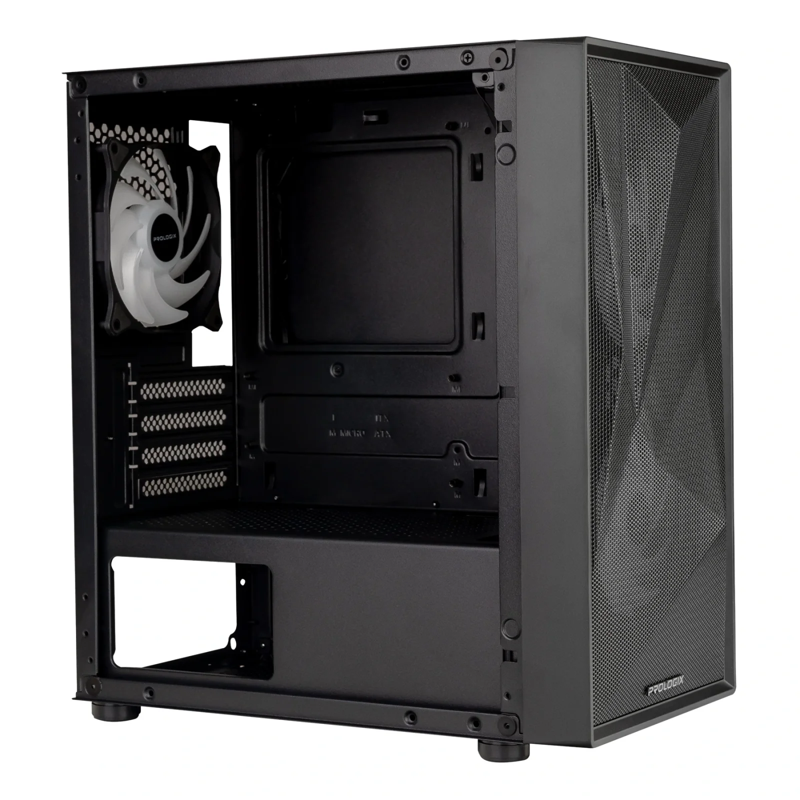 Корпус Prologix E102 Tempered Glass&Mesh 1xUSB2.0, 2xUSB3.0, Black UA