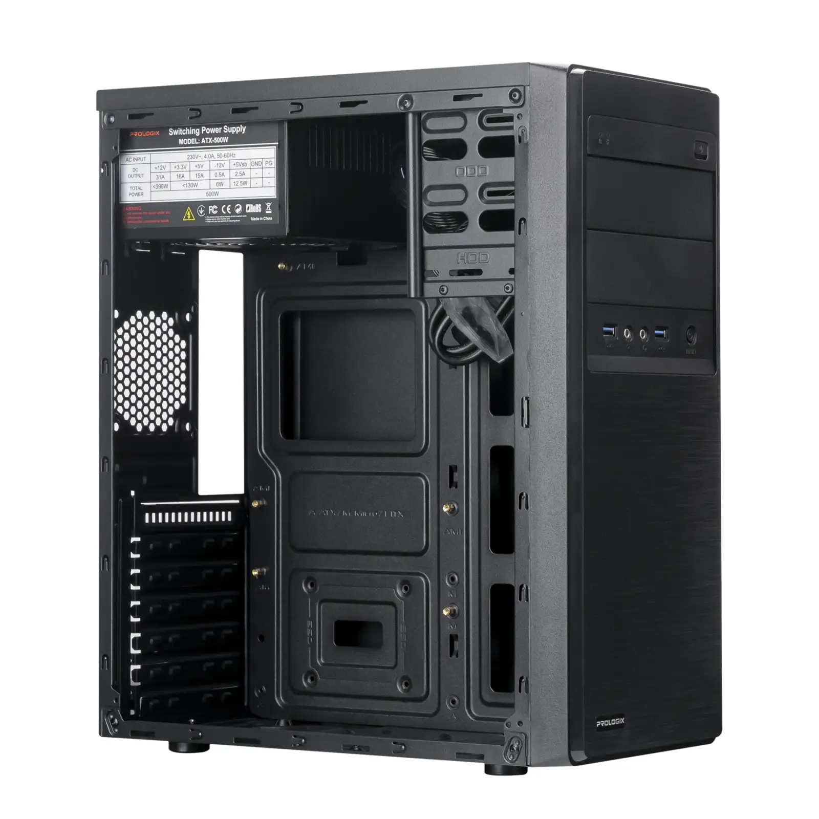 Корпус Prologix E108 500W Black UA