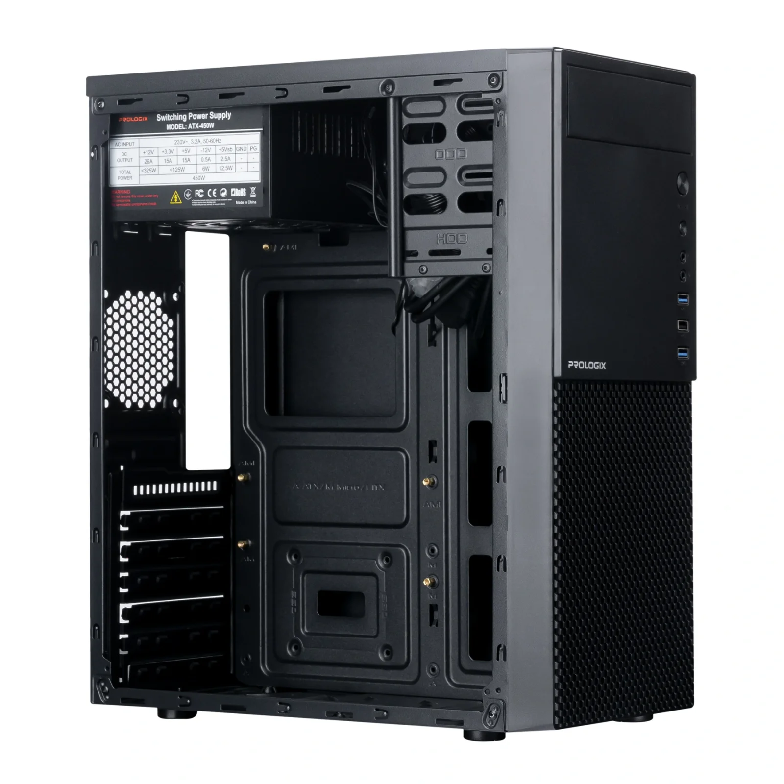 Корпус Prologix E111 450W Black UA