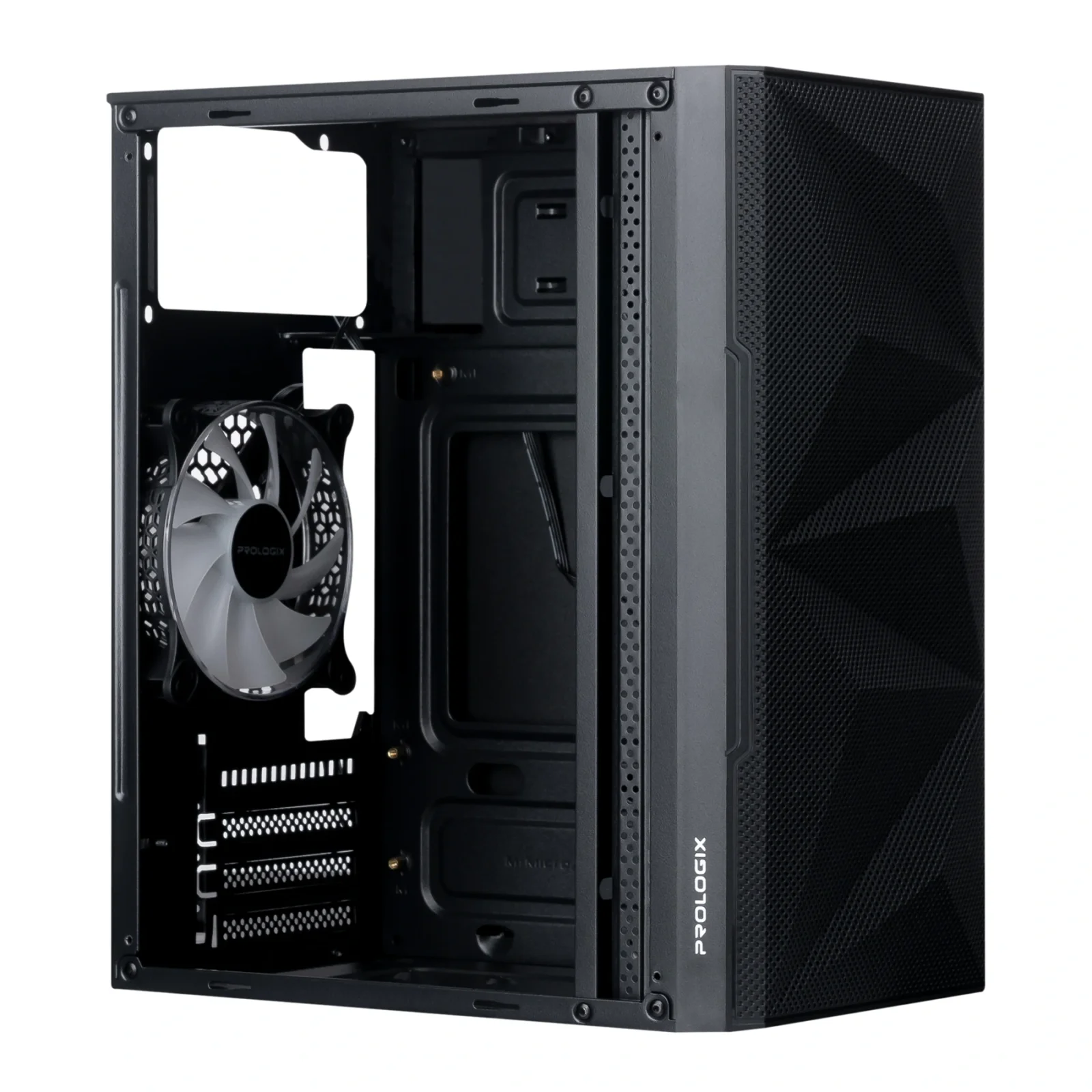 Корпус Prologix E113 Tempered Glass&Mesh Black, E113 Black UA