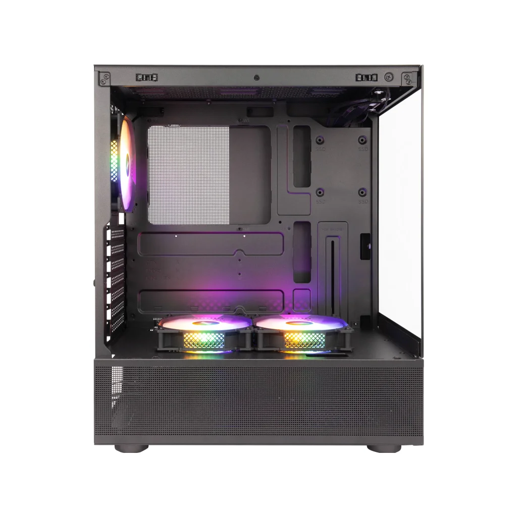Корпус 1stPlayer Mi7-A-BK-2F7R-1F7 Black без БЖ UA