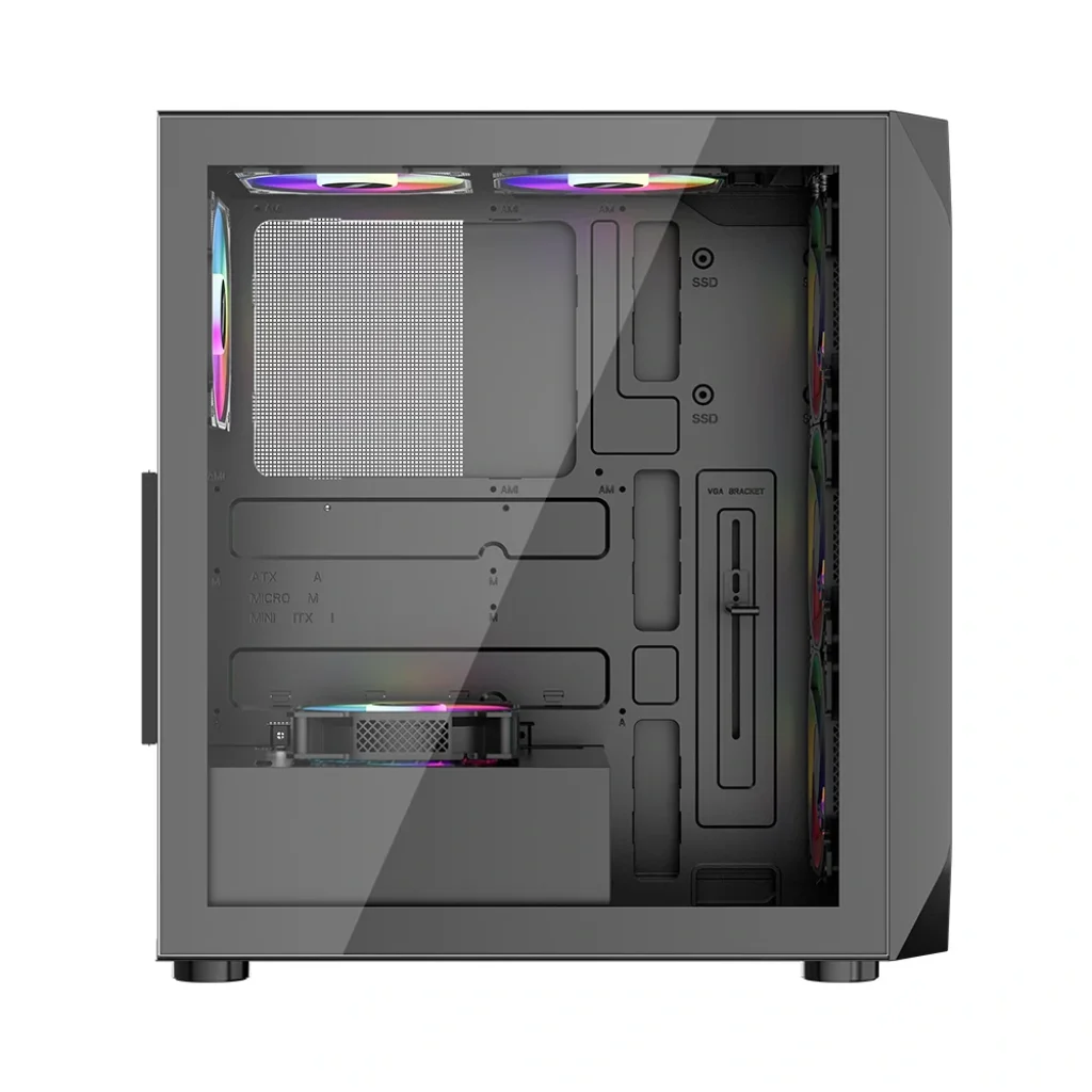Корпус 1stPlayer AY7-BK-4F1 Black без БЖ UA