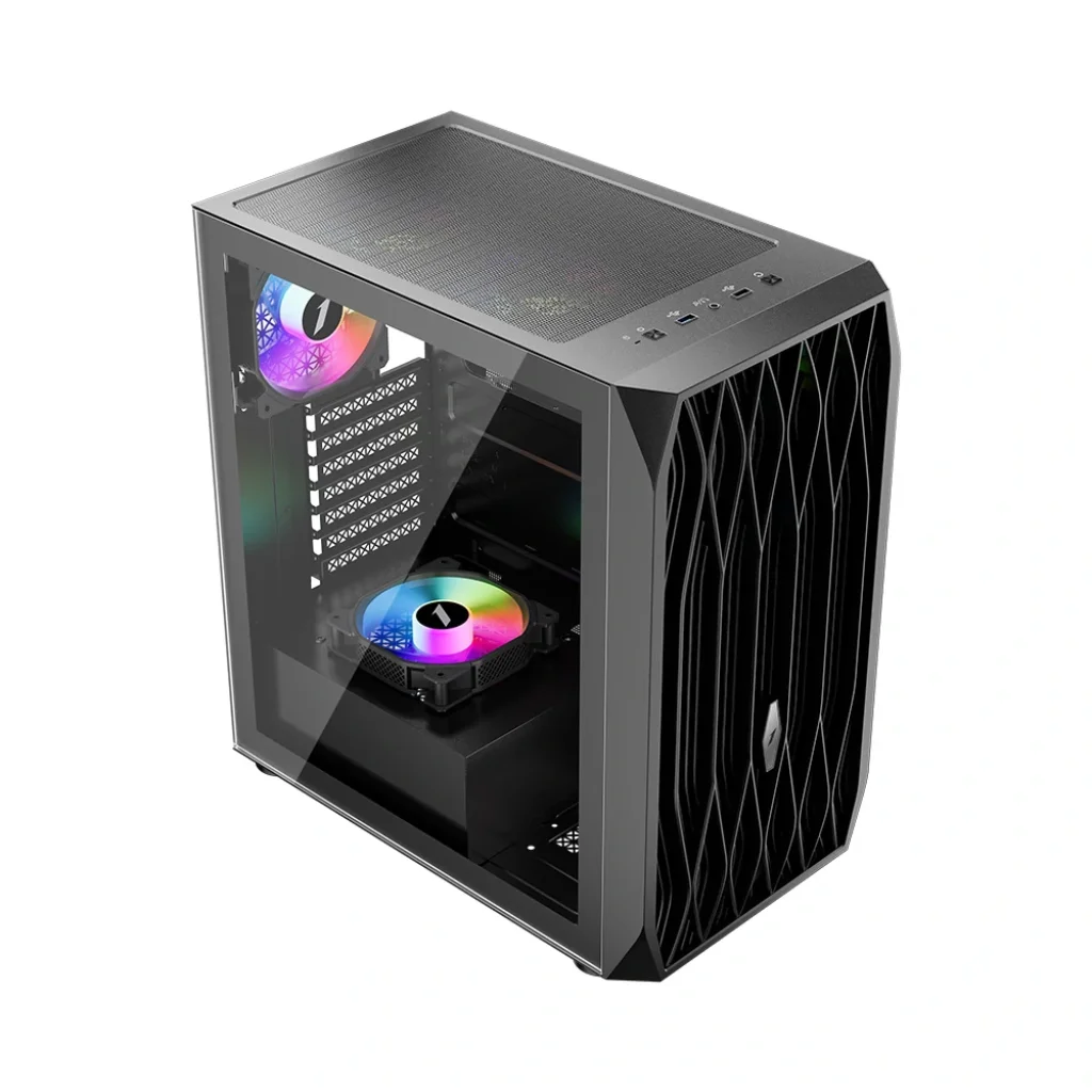 Корпус 1stPlayer AY7-BK-4F1 Black без БЖ UA