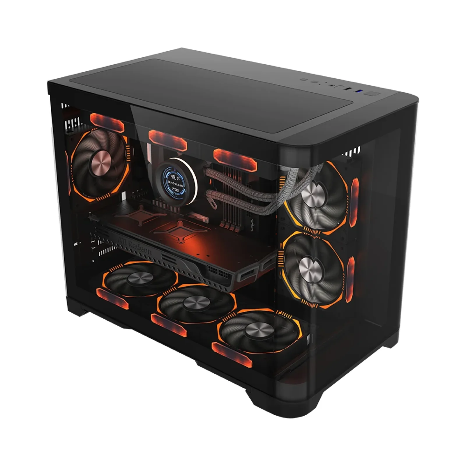 Корпус 1stPlayer UV6-2FCR(AP)-FC(AP) Black без БЖ UA