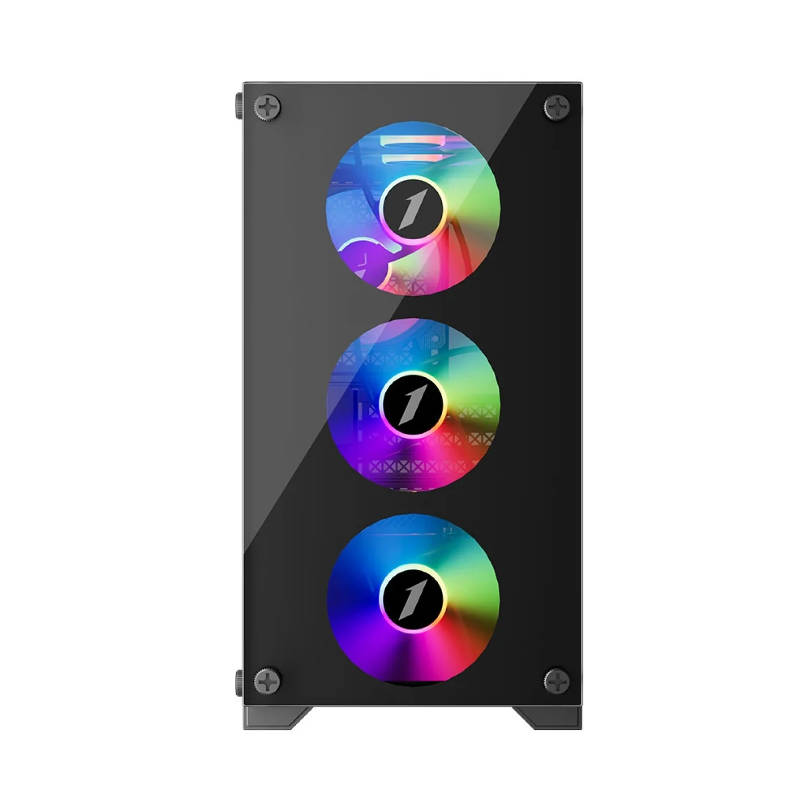 Корпус 1stPlayer X2-M-BK-4F1 Black без БЖ UA