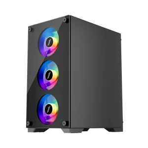Корпус 1stPlayer X2-M-BK-4F1 Black без БЖ UA