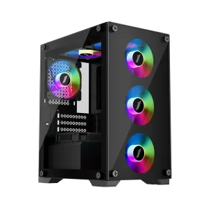 Корпус 1stPlayer X2-M-BK-4F1 Black без БЖ UA