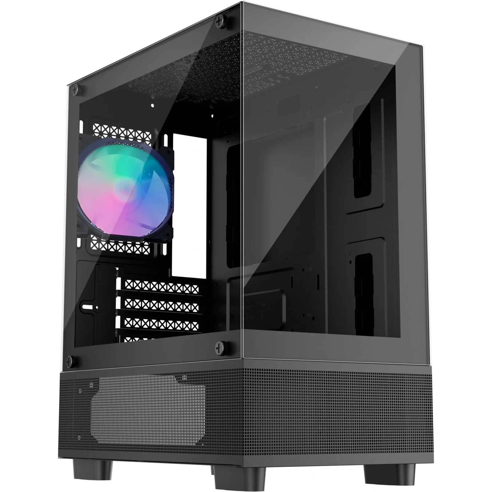 Корпус 1stPlayer Mi2-A-2F2R(AP)-1F2(AP)-BK Black без БЖ UA