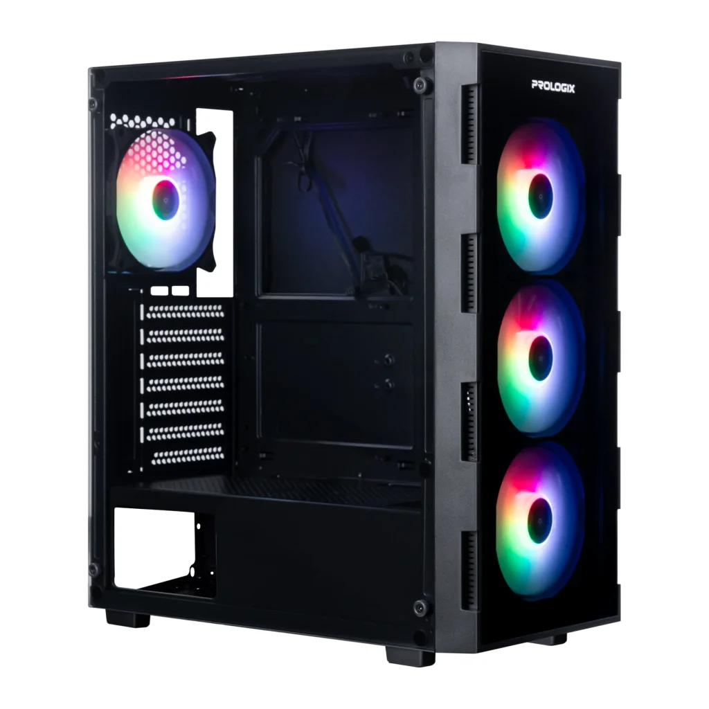 Корпус Prologix E114 Tempered Glass Black, E114 Black UA