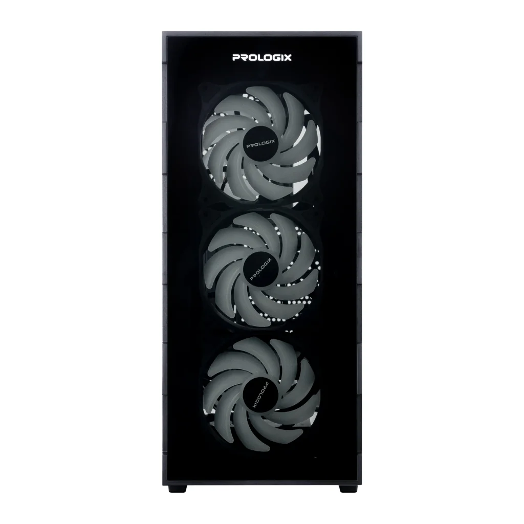 Корпус Prologix E114 Tempered Glass Black, E114 Black UA