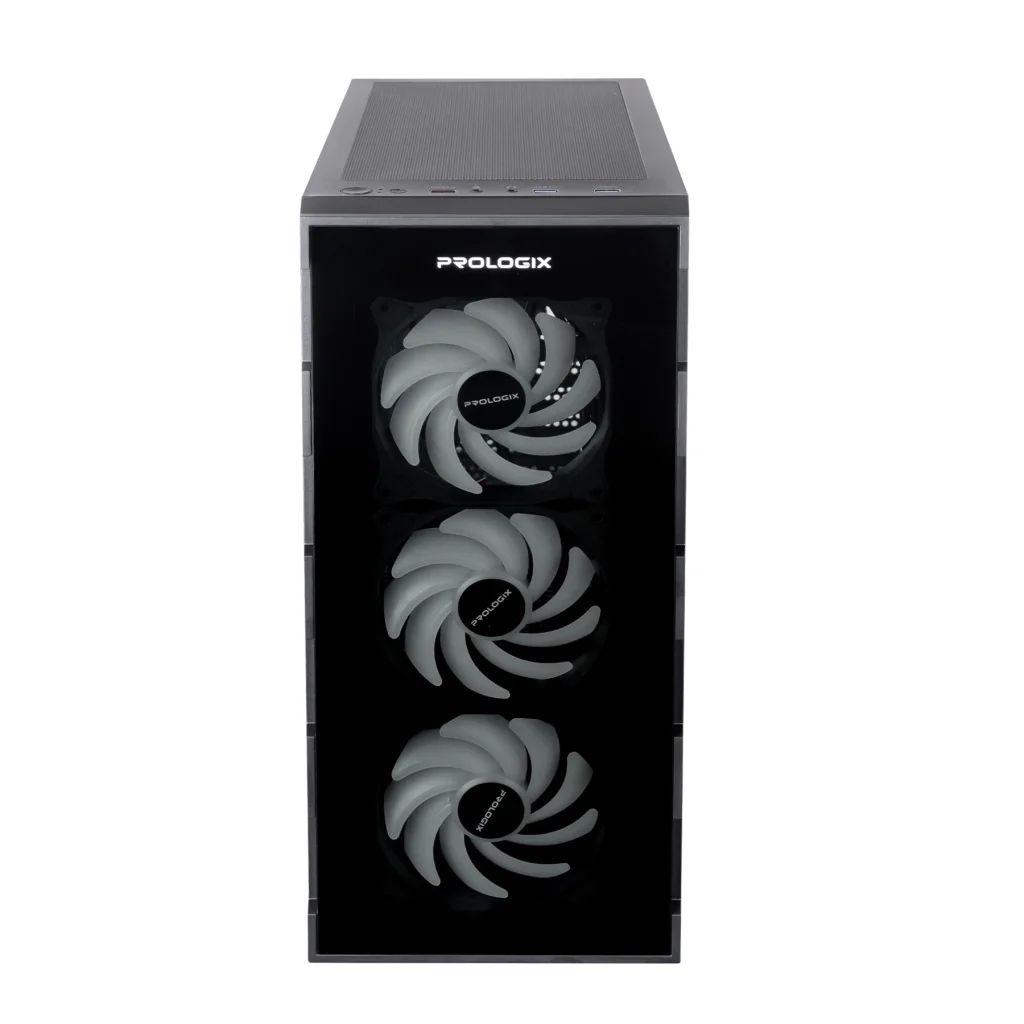 Корпус Prologix E114 Tempered Glass Black, E114 Black UA