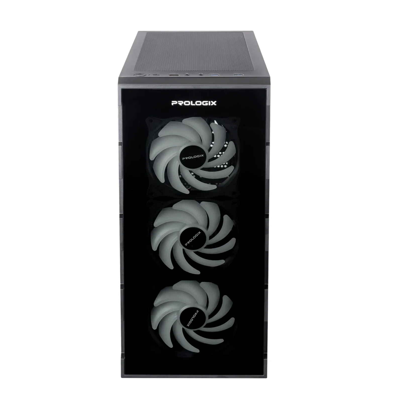 Корпус Prologix E114 Tempered Glass Black, E114 Black UA
