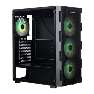 Корпус Prologix E115 Tempered Glass&Mesh Black, E115 Black UA