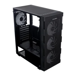 Корпус Prologix E115 Tempered Glass&Mesh Black, E115 Black UA