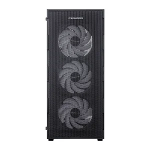 Корпус Prologix E115 Tempered Glass&Mesh Black, E115 Black UA