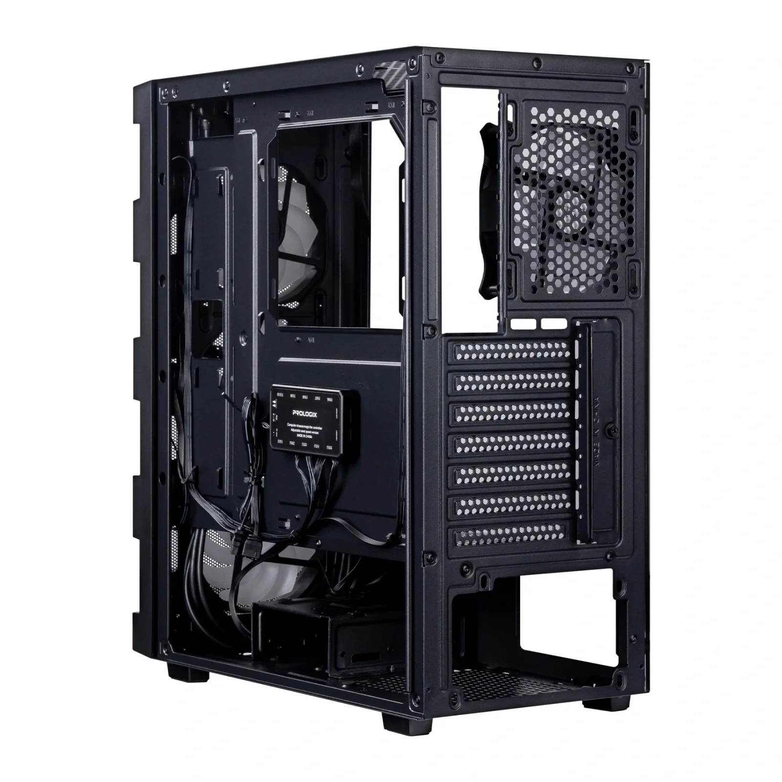 Корпус Prologix E115 Tempered Glass&Mesh Black, E115 Black UA