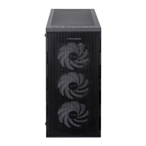 Корпус Prologix E115 Tempered Glass&Mesh Black, E115 Black UA