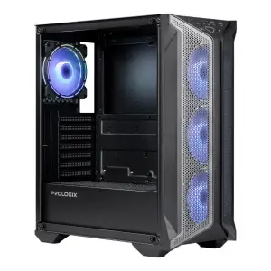 Корпус Prologix E119 Tempered Glass&Mesh Black, E119 Black UA