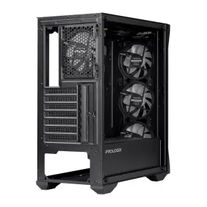 Корпус Prologix E119 Tempered Glass&Mesh Black, E119 Black UA