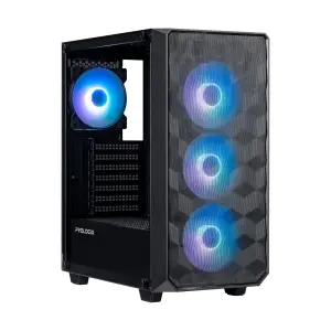 Корпус Prologix E120 Tempered Glass&Mesh Black, E120 Black UA