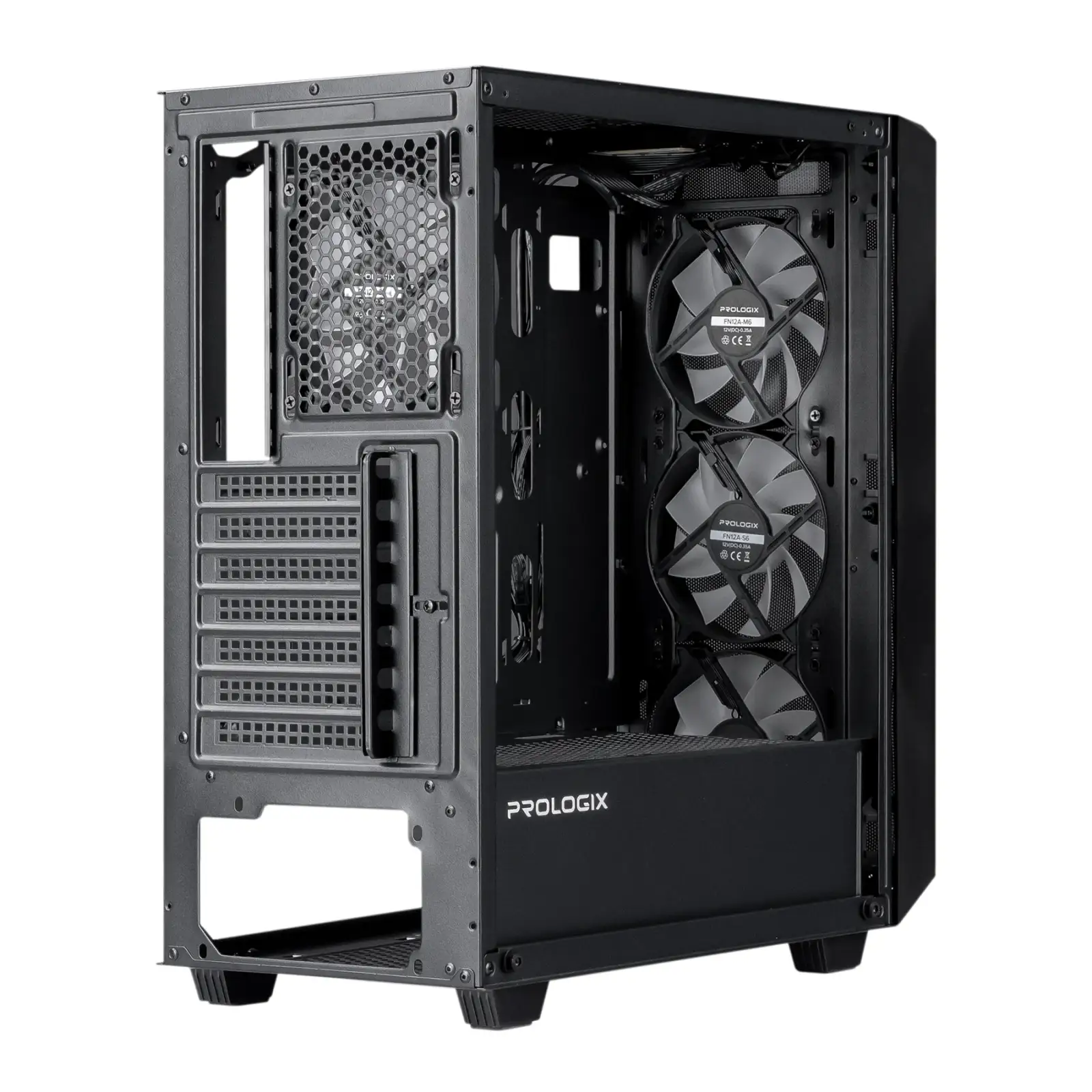 Корпус Prologix E120 Tempered Glass&Mesh Black, E120 Black UA