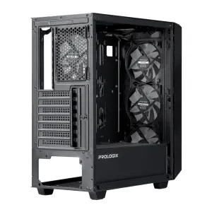 Корпус Prologix E120 Tempered Glass&Mesh Black, E120 Black UA