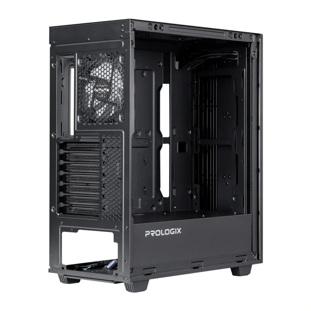 Корпус Prologix E122 Tempered Glass&Mesh Black, E122 Black UA