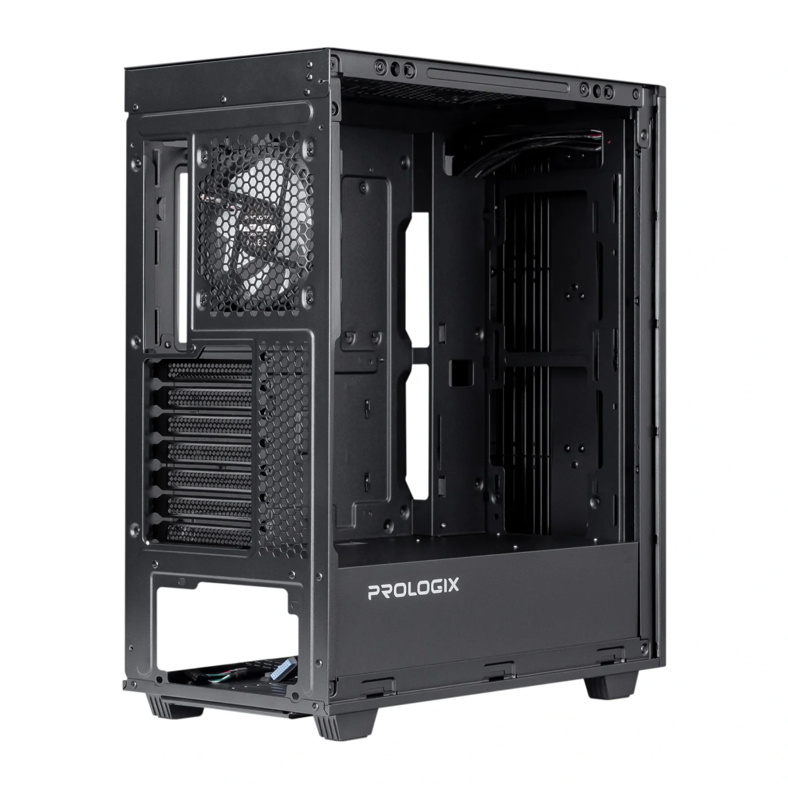 Корпус Prologix E122 Tempered Glass&Mesh Black, E122 Black UA