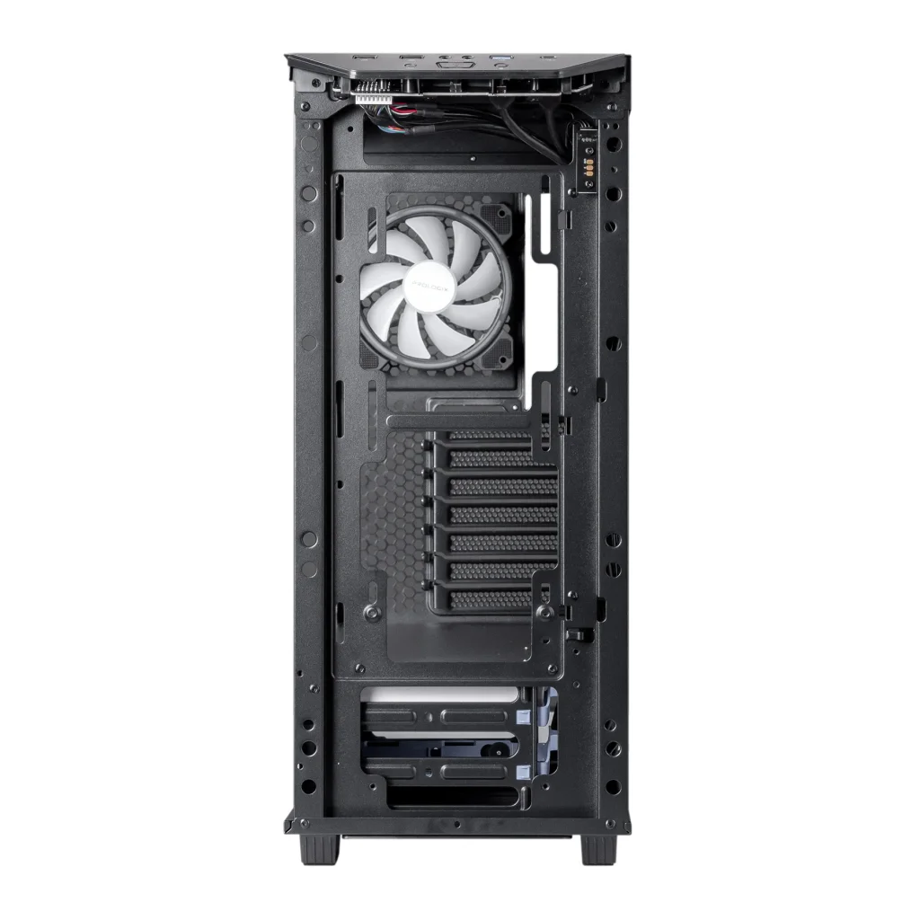Корпус Prologix E122 Tempered Glass&Mesh Black, E122 Black UA