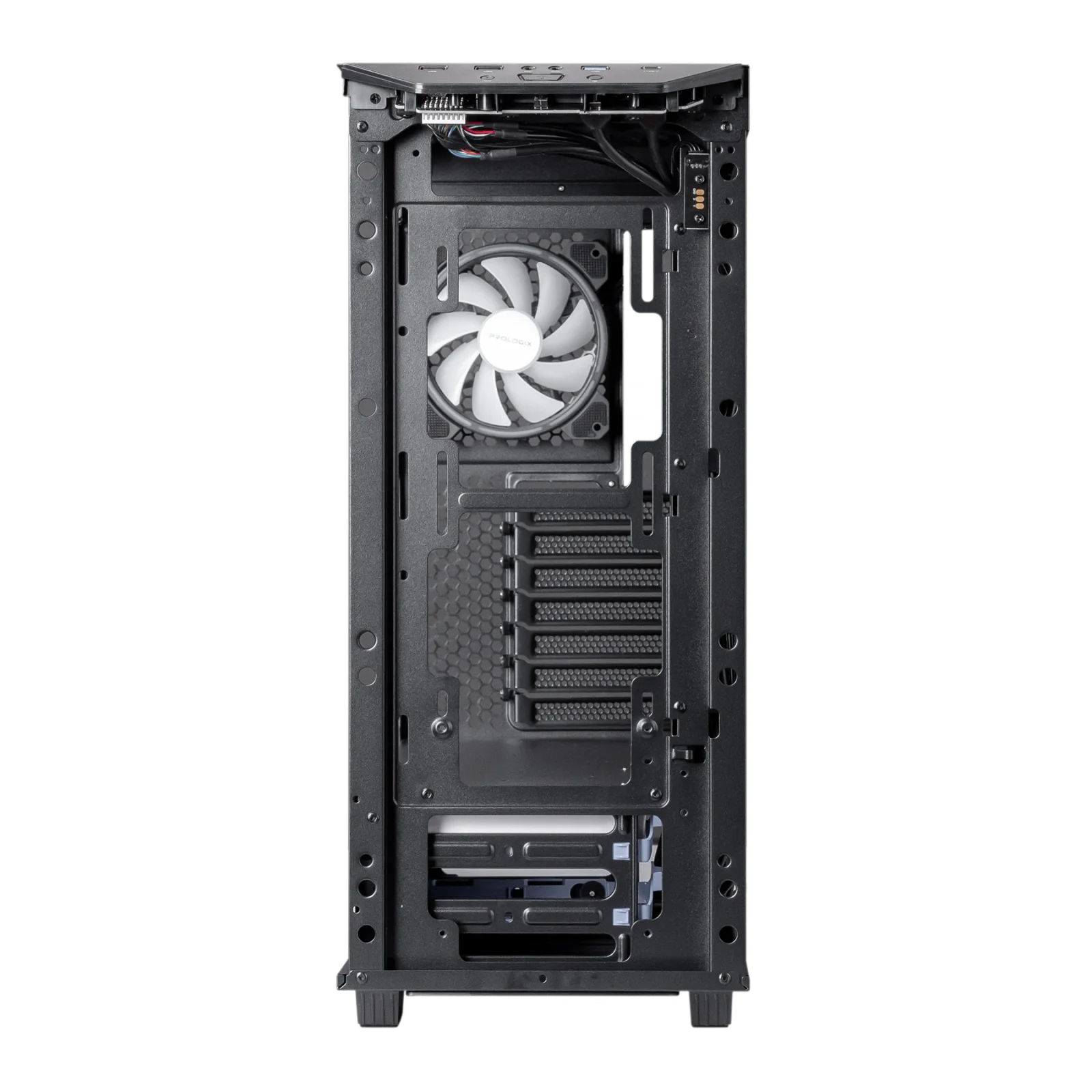 Корпус Prologix E122 Tempered Glass&Mesh Black, E122 Black UA