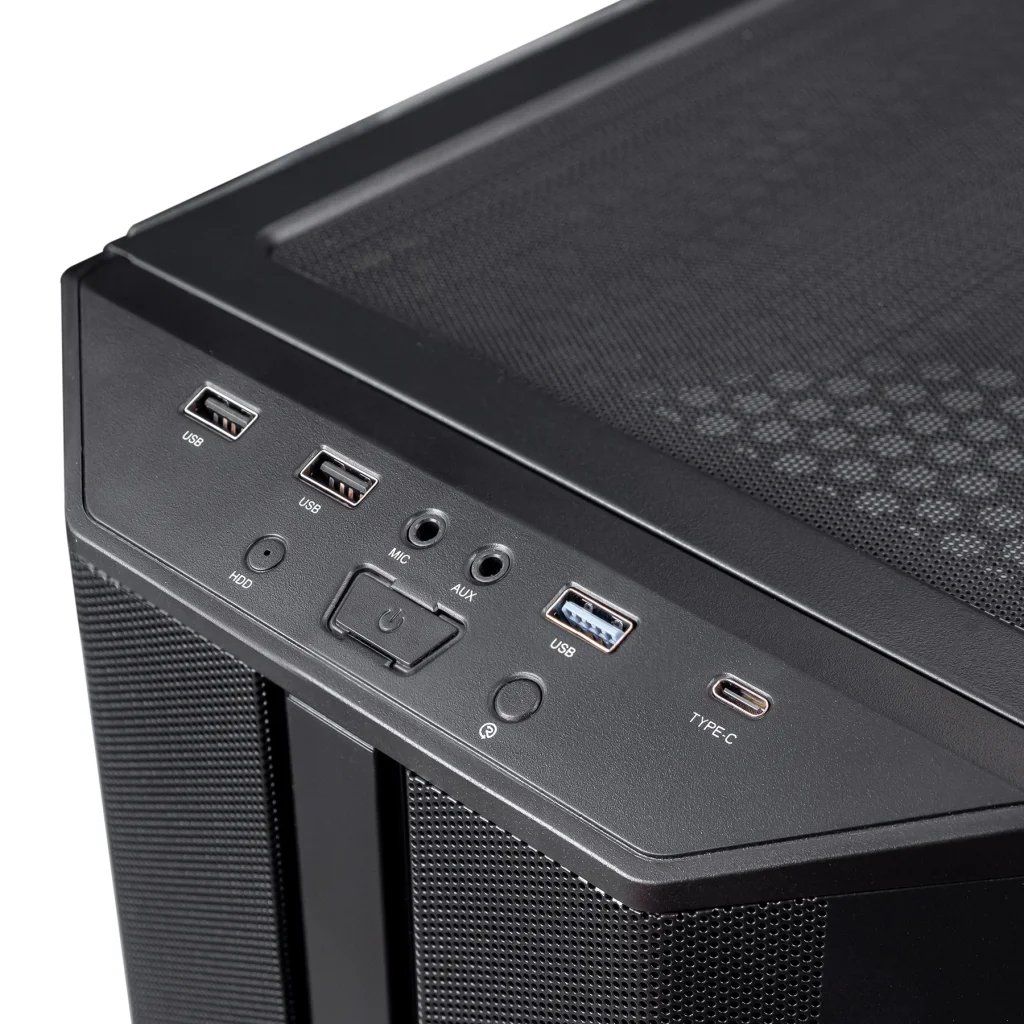Корпус Prologix E122 Tempered Glass&Mesh Black, E122 Black UA