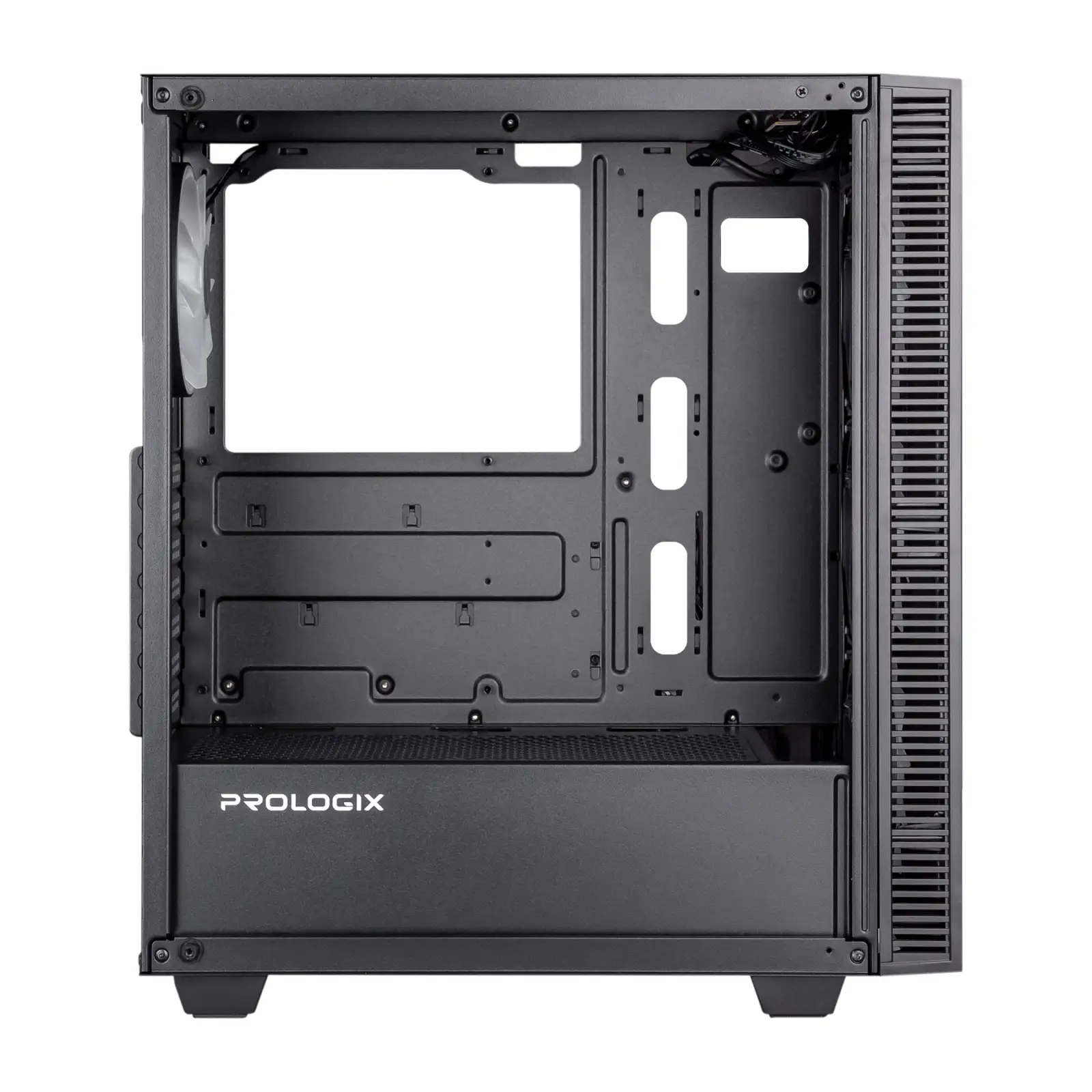Корпус Prologix E123 Tempered Glass&Mesh Black, E123 Black UA