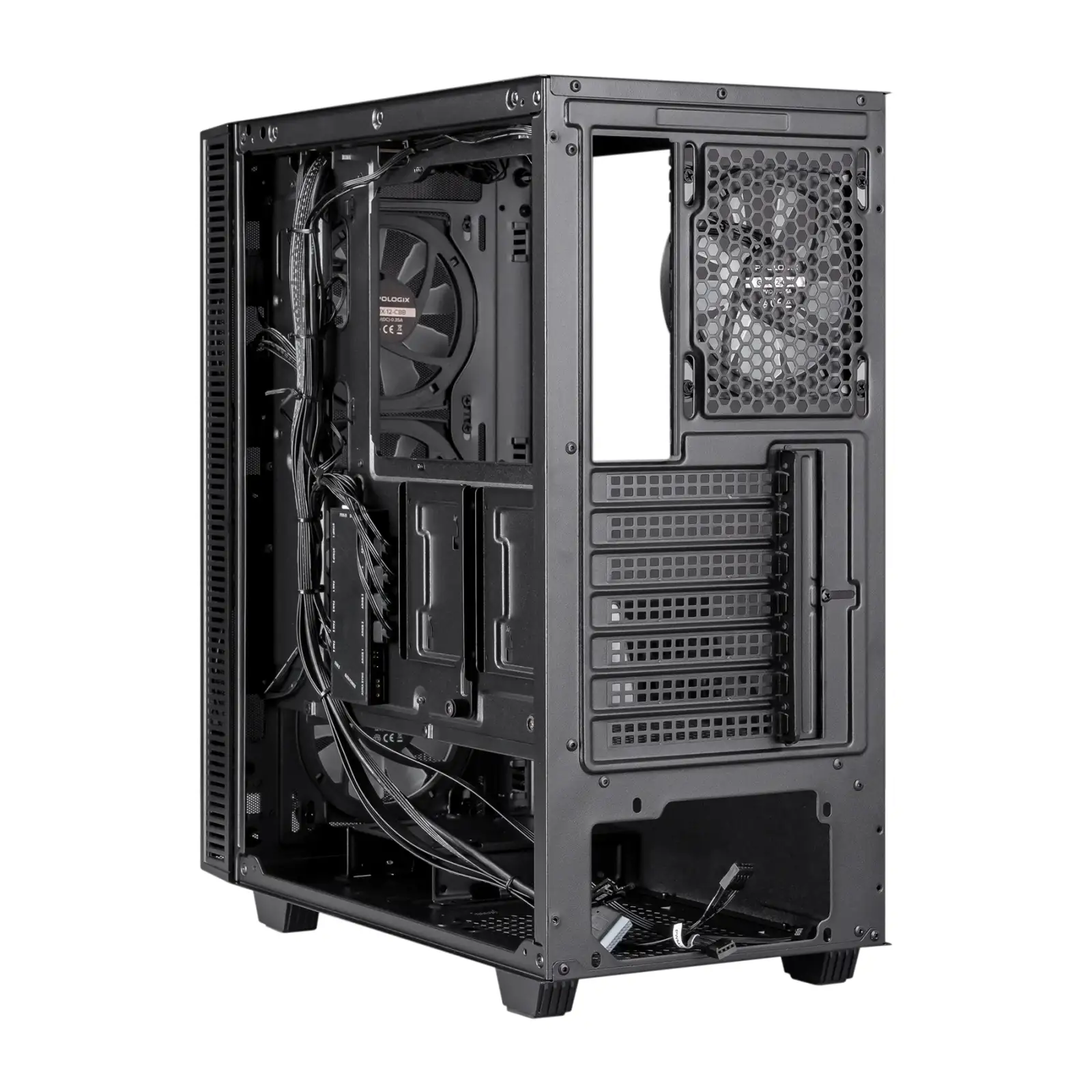 Корпус Prologix E123 Tempered Glass&Mesh Black, E123 Black UA