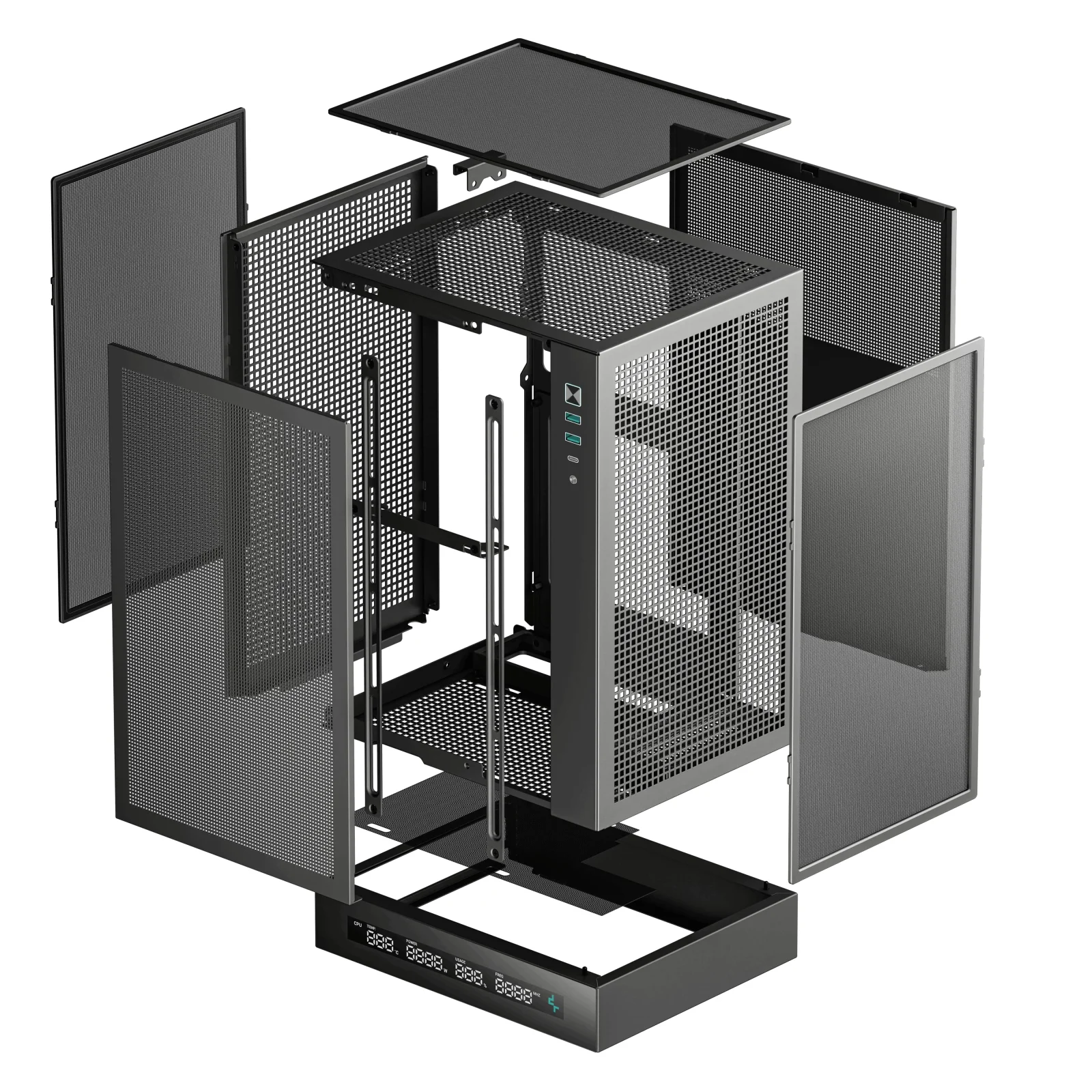 Корпус DeepCool CH170 Digital Black (R-CH170-BKNPI0D-G-1) без БП UA