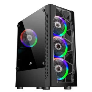 Корпус 1stPlayer D4-4R1-BK Color LED Black без БЖ UA