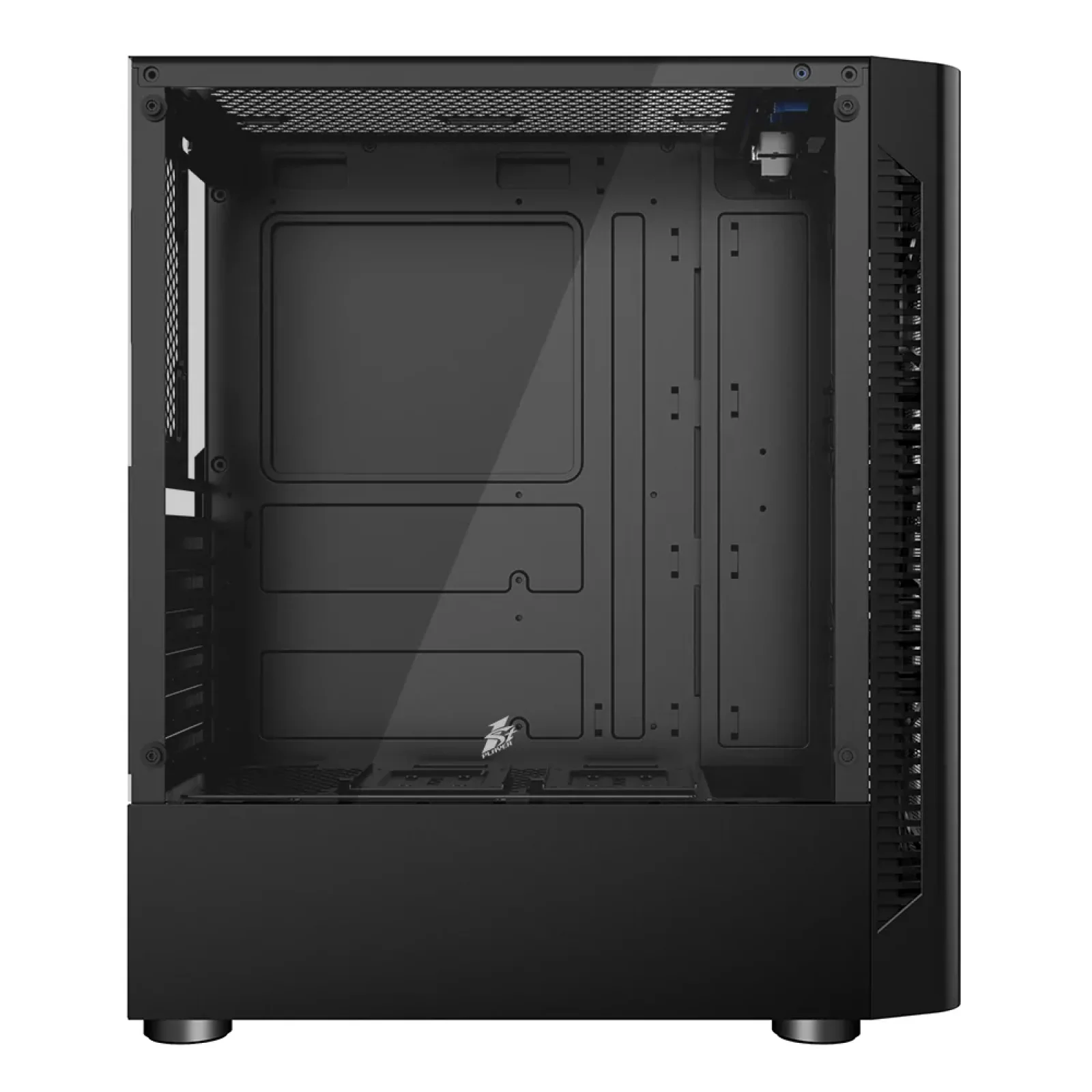Корпус 1stPlayer D4-4R1-BK Color LED Black без БП UA
