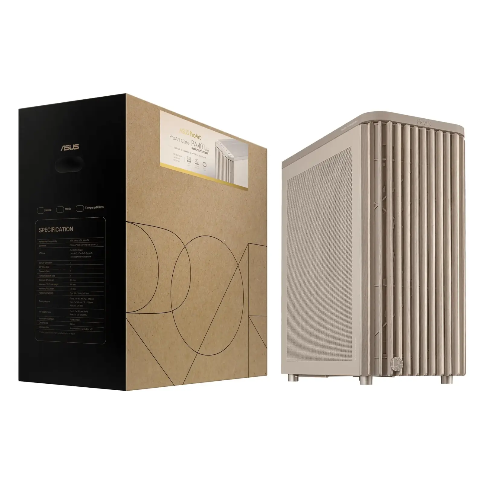 Корпус Asus ProArt PA401 Wood Edition - Mesh Beige (90DC00M7-B39000) UA