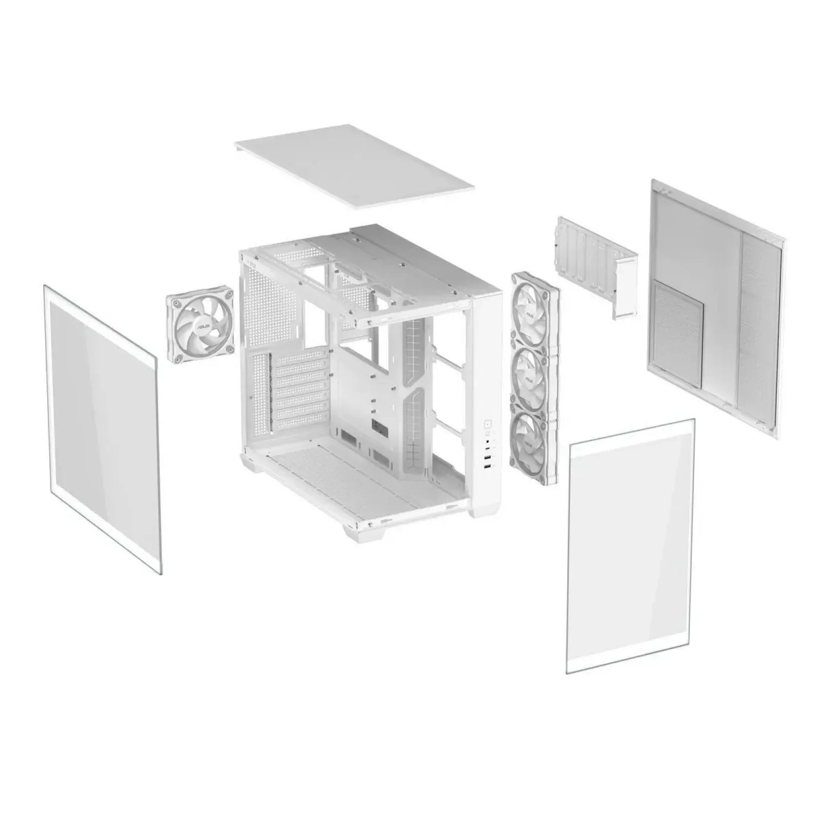 Корпус Asus A32 Plus White Tempered Glass (90DC00S3-B19000) UA