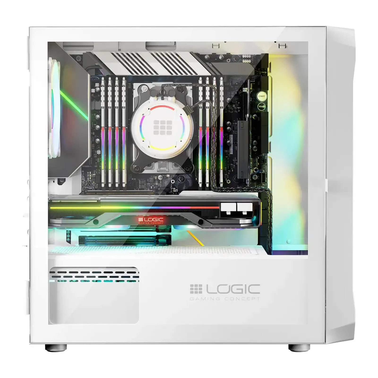 Корпус LogicConcept Portos ARGB Mini White без БП (AM-PORTOS-20-0000000-0002) UA