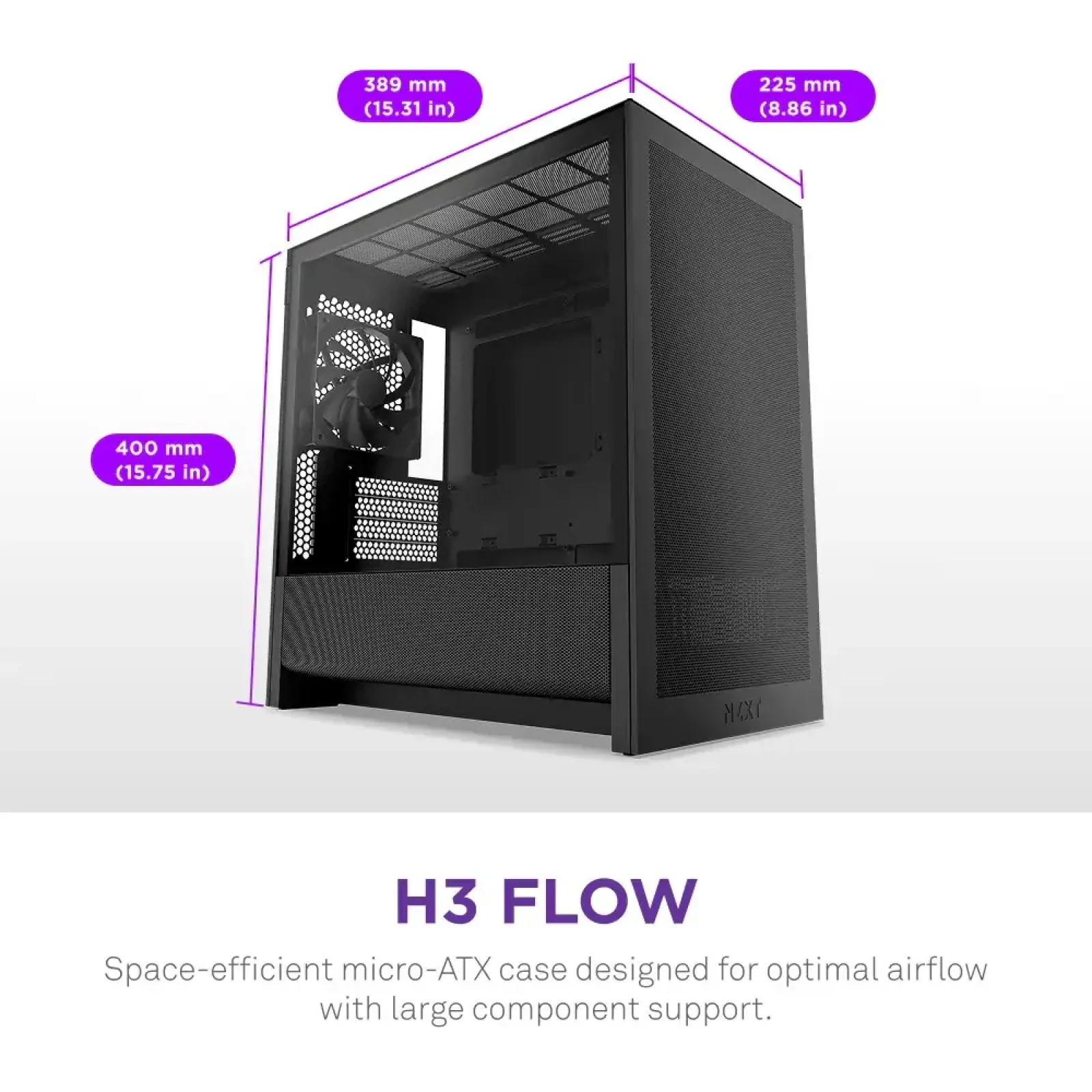 Корпус NZXT H3 Flow Black без БЖ (CC-H31FB-01) UA