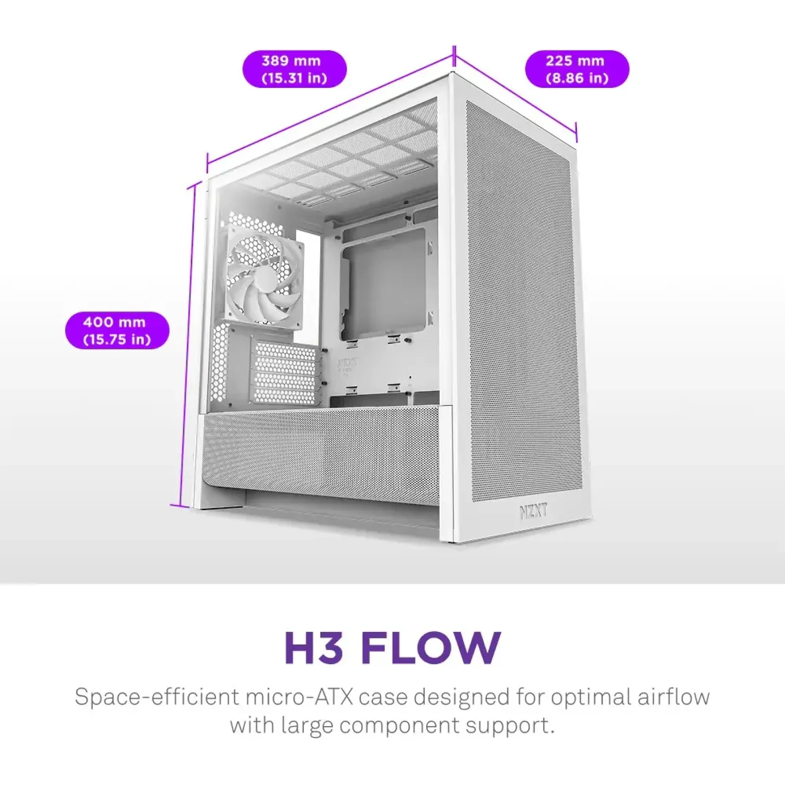 Корпус NZXT H3 Flow White без БЖ (CC-H31FW-01) UA