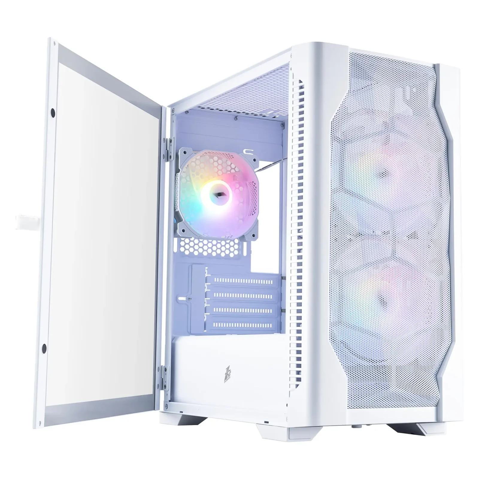 Корпус 1stPlayer D4-M-WH-2F1P-W-1F1-W White UA