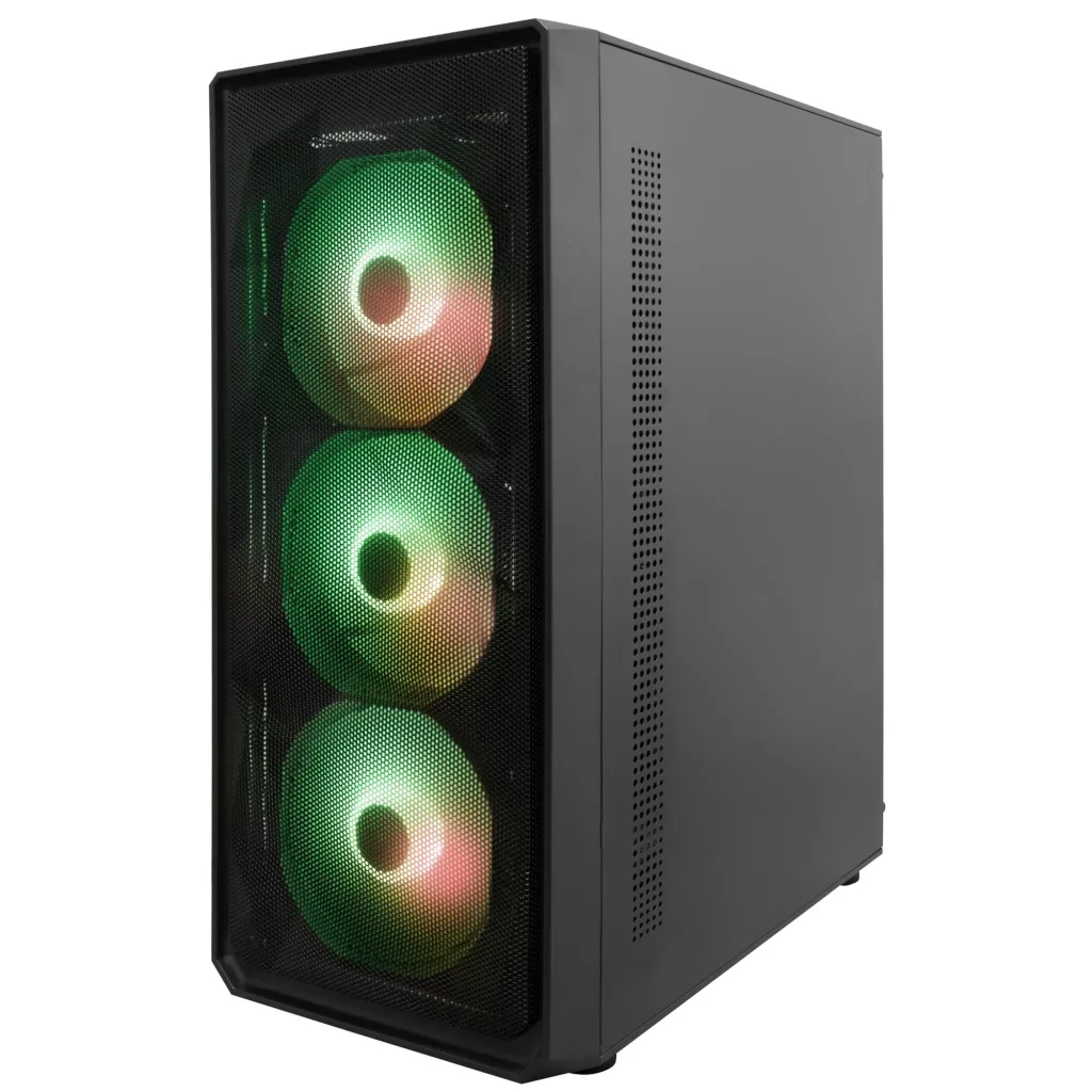 Корпус 1stPlayer FD3-BK-4F7 Black без БП UA