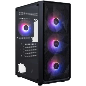 Корпус 1stPlayer FD3-M-BK-4F7 Black без БЖ UA